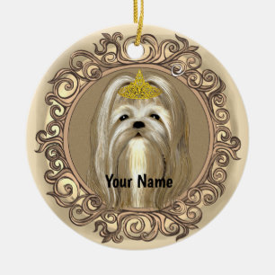 Prinzessin Maltesischer Hundeschmuck Keramik Ornament