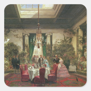 Prinzessin Mathildes Salle-a-Manger Quadratischer Aufkleber