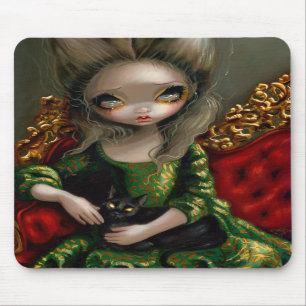"Prinzessin mit einer schwarzen Katze" Mousepad