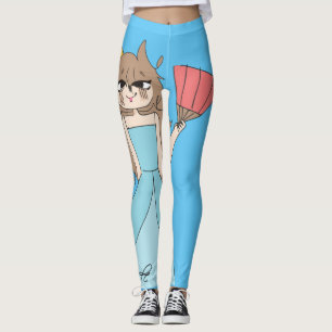 Prinzessin mit Fan Niedlich Zeichnend Leggings