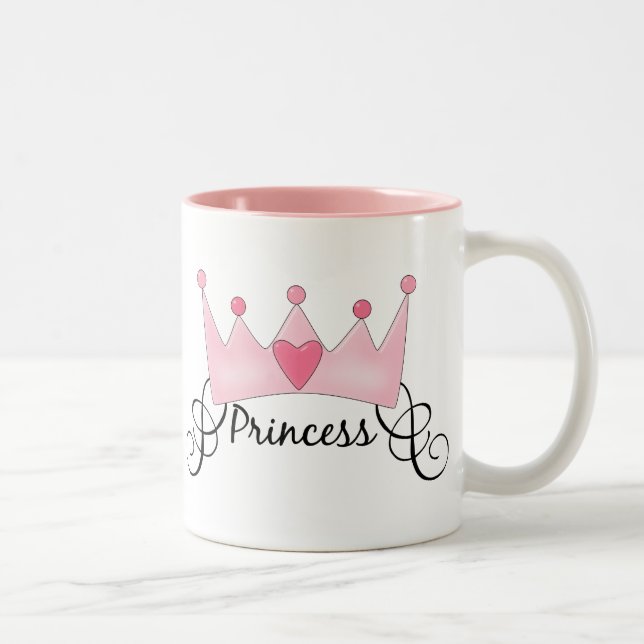 Prinzessin mit Krone - individuell einstellbar Zweifarbige Tasse (Rechts)