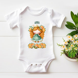 Prinzessin mit Orangen und Blume Baby Strampler