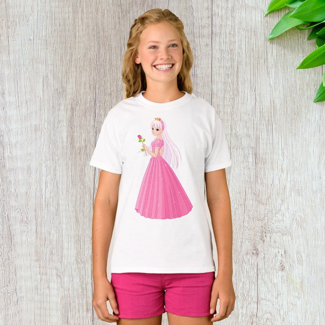 Prinzessin mit Rose Girls T - Shirt (Von Creator hochgeladen)
