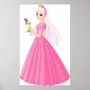 Prinzessin mit Rose-Poster Poster