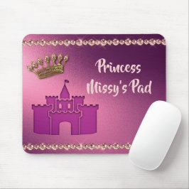 Prinzessin mit Schloss, Kronen und Juwelen Persönl Mousepad