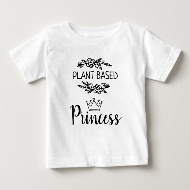 Prinzessin mit veganer Blumenpracht und Krone auf  Baby T-shirt (Vorderseite)