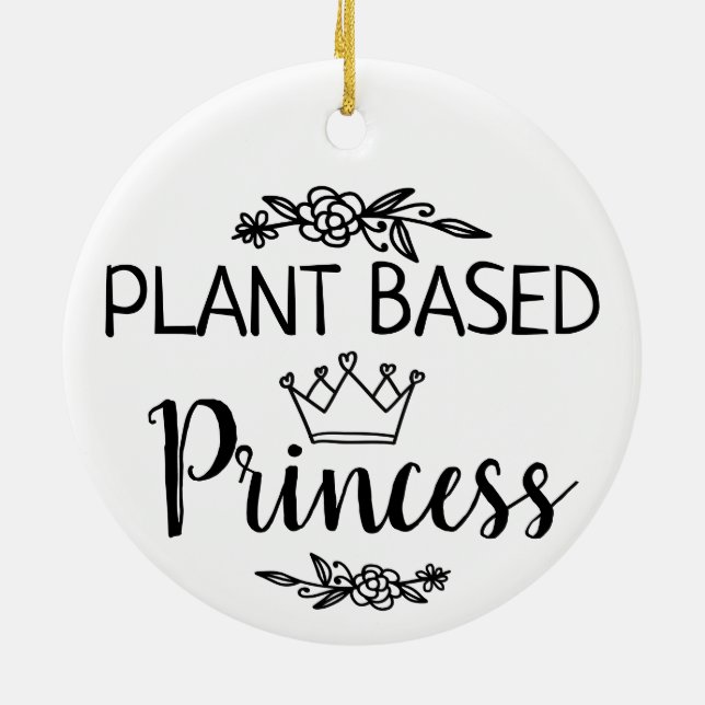 Prinzessin mit veganer Pflanze Keramik Ornament (Hinten)