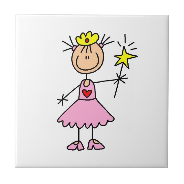 Prinzessin mit Zauberstab Fliese (Vorderseite)