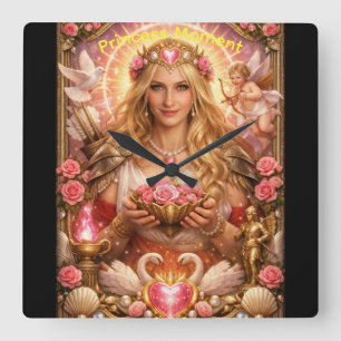 Prinzessin Moment Quadratische Wanduhr