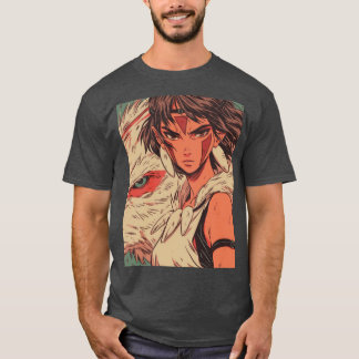 Prinzessin Mononoke Vintage-Cartoon-Stil Geschenk T-Shirt