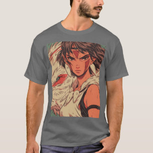 Prinzessin Mononoke Vintage-Cartoon-Stil lustig T-Shirt