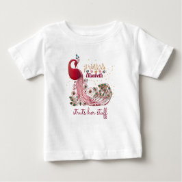 Prinzessin (NAME) Pfauenstruts Ihr Stuff - Dusche Baby T-shirt