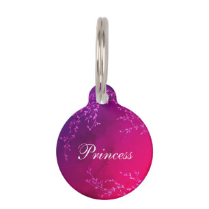 Prinzessin Name rosa Glitz Haustiermarke