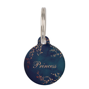 Prinzessin Navy Roségold Katze Hund Haustiermarke