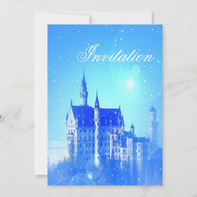 Prinzessin Party Märchenburg Einladung (Vorderseite)