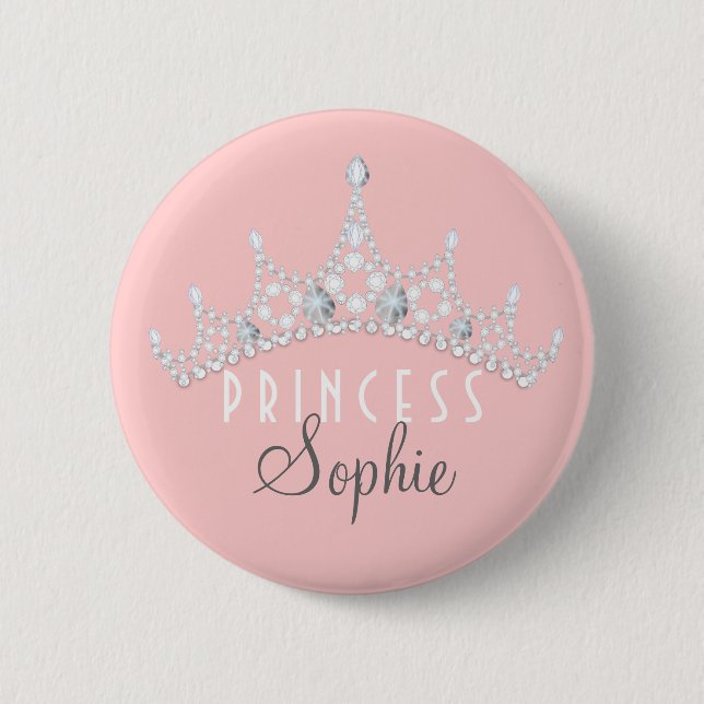 Prinzessin Party Personalized Tiara Button (Vorderseite)