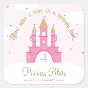 Prinzessin Party Quadratischer Aufkleber