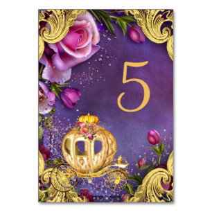 Prinzessin Party Table Cards Tischnummer