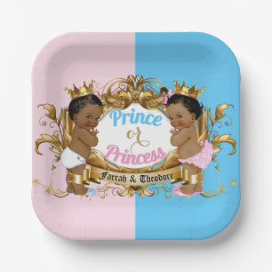 Prinzessin Pink & Blue Royal Gender Reveal Pappteller