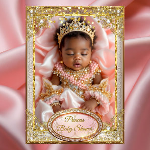 Prinzessin Pink Gold Baby Girl Babyparty Ethnische Einladung