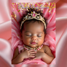 Prinzessin Pink Gold Baby Girl Shower Ethnische Ti
