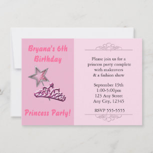 Prinzessin Pink Party Geburtstagseinladungen Zaube Einladung