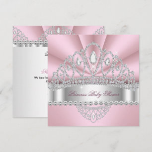 Prinzessin Pink Weiße Diamant Tiara Baby Shower Einladung