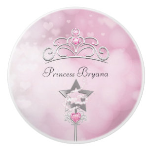 Prinzessin Pinker Zauberstab & Krone Royal Bedroom Keramikknauf