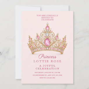 Prinzessin-Pinkgold-Tiara-Geburtstagseinladung Einladung