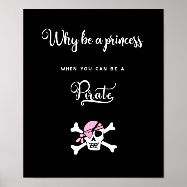 Prinzessin Pirat. Funny. Niedliche Redewendungen.  Poster (Vorne)