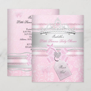 Prinzessin Pretty Baby Shower Mädchen Schmetterlin Einladung