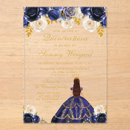Prinzessin Quinceañera Acryleinladungen