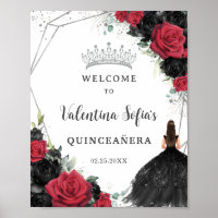 Prinzessin Quinceañera aus Schwarz und Rot