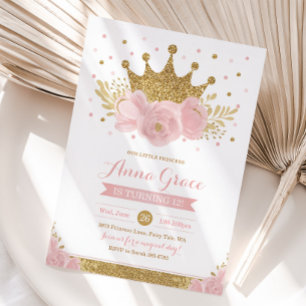 Prinzessin Rosa Märchenkrone Party-Einladung  Einladung