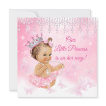 Prinzessin Rosa Schmetterling Baby Shower Brünette