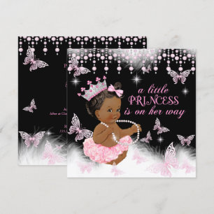 Prinzessin Rosa Schmetterling Baby Shower Ethnisch Einladung