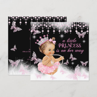 Prinzessin Rosa Schmetterling Mädchen Baby Shower Einladung