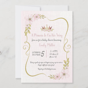 Prinzessin Roségold Baby Shower Einladung