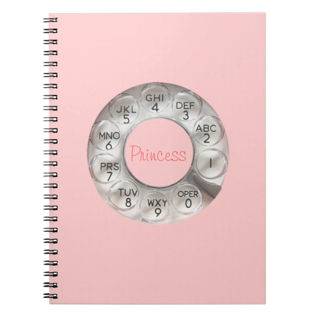 Prinzessin Rotary Phone Notebook Notizblock (Vorderseite)
