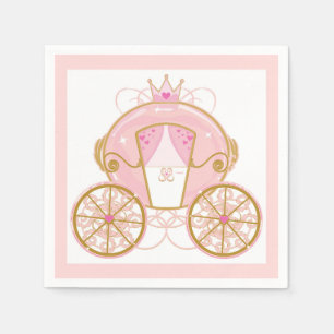 Prinzessin Royal Carriage Pink & Gold Geburtstagsf Serviette