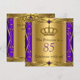 Prinzessin Royal Purple Gold 85. Geburtstagsfeier Einladung