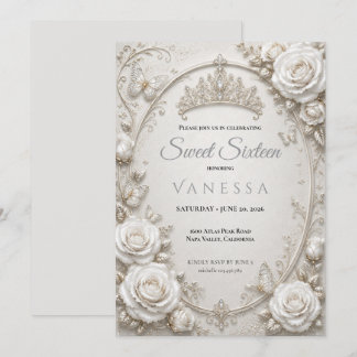 Prinzessin Schmetterlinge Sweet 16 Einladung