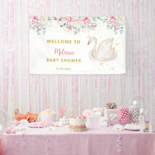 Prinzessin Schwan Baby Shower Willkommen Banner