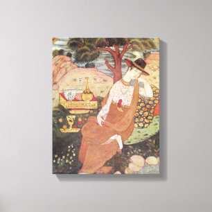 Prinzessin sitzt in einem Garten, Safavid Dynsty Leinwanddruck