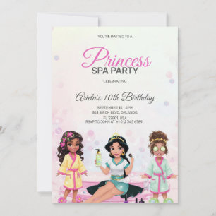 Prinzessin-Spa-Party-Geburtstagseinladung Einladung
