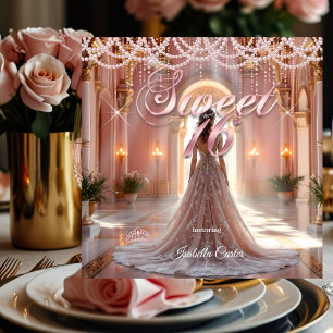 Prinzessin Sweet 16 Geburtstagsparty Rosa Einladung