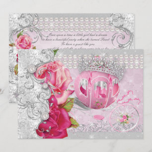 Prinzessin Sweet 16 Quince Anos Bling Beförderung Einladung