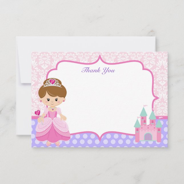 Prinzessin Thank You Cards Dankeskarte (Vorderseite)
