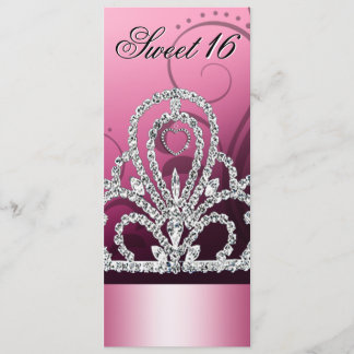 Prinzessin Tiara 16 . Geburtstag (Rosa) Einladung