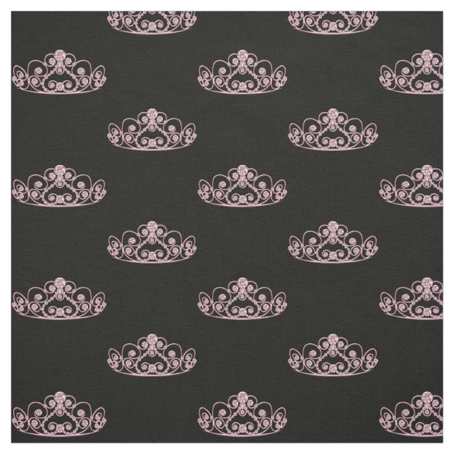 Prinzessin Tiara Crown - Rosa Stoff (Muster)